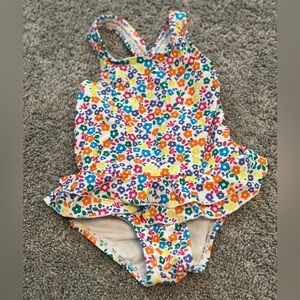 LL Bean Toddler Baby Floral One piece Swimsuit